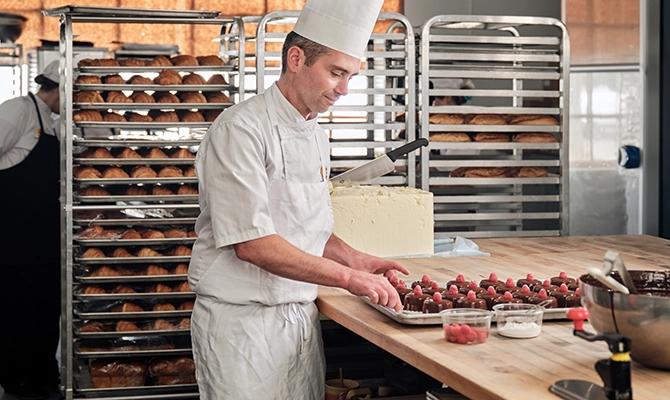 Chef working in a kitchen