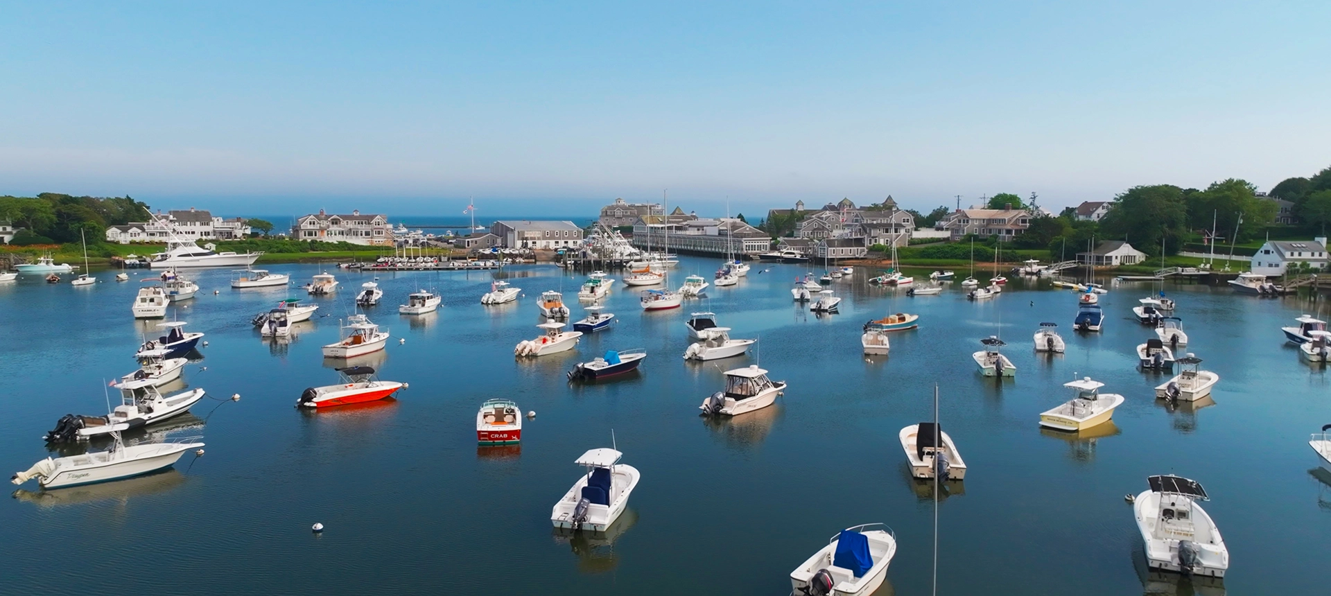 Boats docked on the pier