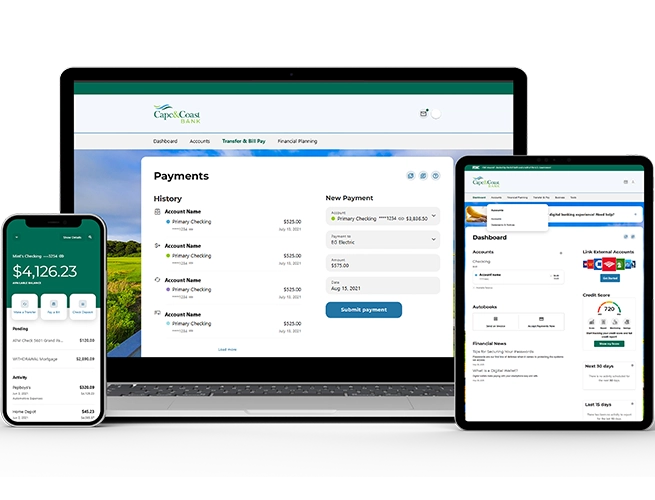 Digital banking for Cape & Coast on multiple devices