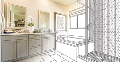 blue prints of a bathroom