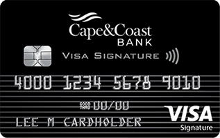 Image of Black 'VISA Signature' credit card